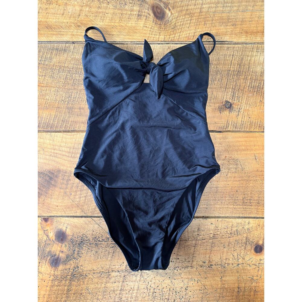 Womens Trina Turk Black Getaway High Leg Maillot One Piece Bathing Suit Size 4 - Picture 2 of 9